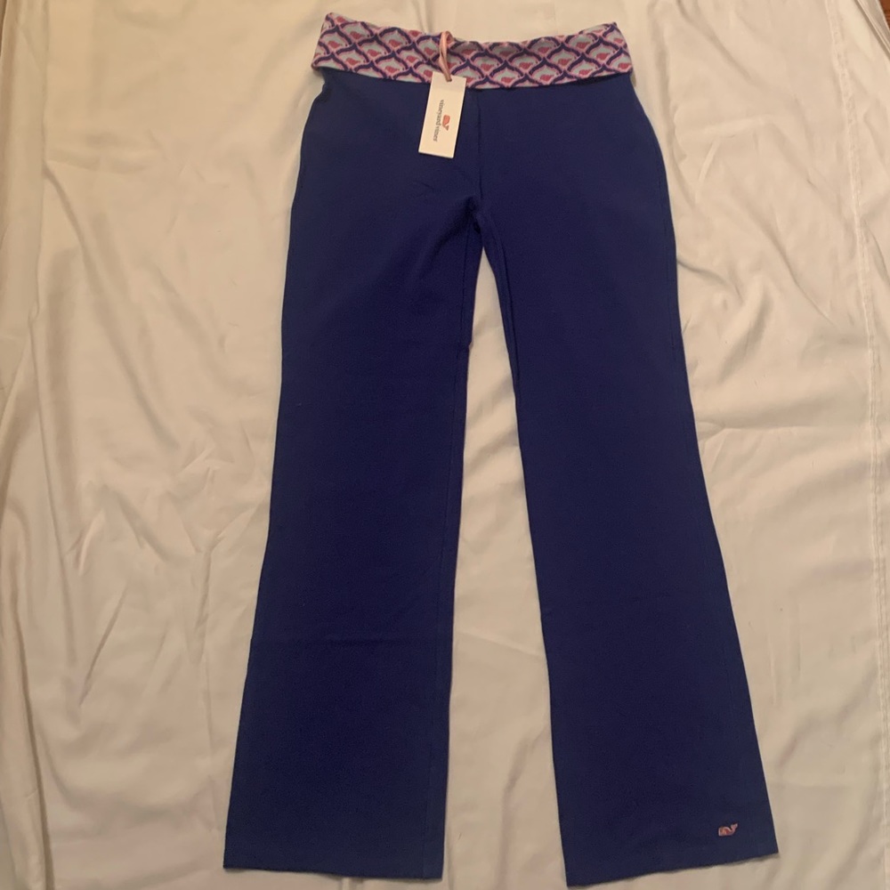 Vineyard Vines Whaletail yoga pant solid ocean reef